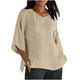 thumbnail image 1 of Vestidos Casuales Para Mujer, Blusas De Mujer De Moda Moda de verano para mujer, cuello en V, ocio, manga tres cuartos, color liso, 1 of 6