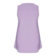 thumbnail image 5 of Royisotas Casual Women Tank Tops Purple Sleeveless Summer Womens Camisole Pleated V-Neck Solid Color Button Cami Tops Plus Size, 5 of 5