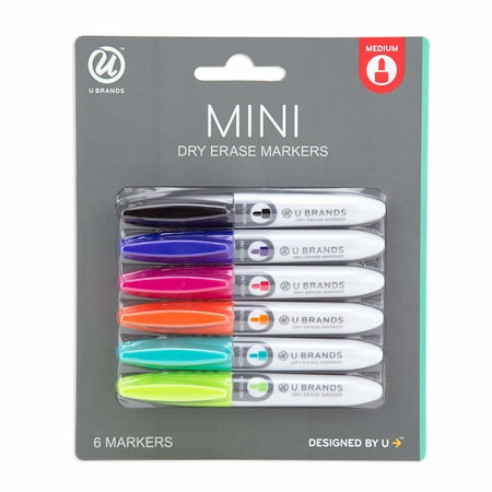 U Brands 6ct Mini Dry Erase Markers Fashion Colors