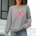 thumbnail image 2 of Womens Christmas Sweatshirts Loose Waffle Crewneck Long Sleeve Shirts Christmas Tree Printed Sweaters Casual Fashion Xmas Holiday Party Pullover Tops, 2 of 6