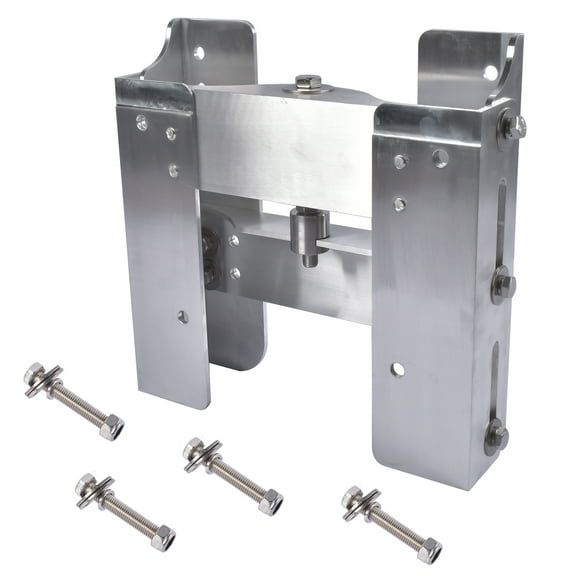 Mustrod Adjustable 4'' Set Back Jack Plate Aluminum Manual Power Lift Transom for Outboard Boat Motor