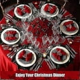 thumbnail image 3 of 12 Pieces Christmas Napkin Rings Holder Pine Cones Poinsettia Pumpkin Wooden Napkin Rings Decor for Christmas Thanksgiving Birthday Party Supplies (Cl, 3 of 5