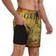 thumbnail image 2 of Balery Coffee Vintage Bañador para hombre, shorts de playa de secado rápido con entrepierna y forro de compresión-3X-Large, 2 of 6