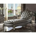 thumbnail image 2 of Bowery Hill Faux Leather Tufted Chaise Lounge in Silver and Antique Platinum, 2 of 4