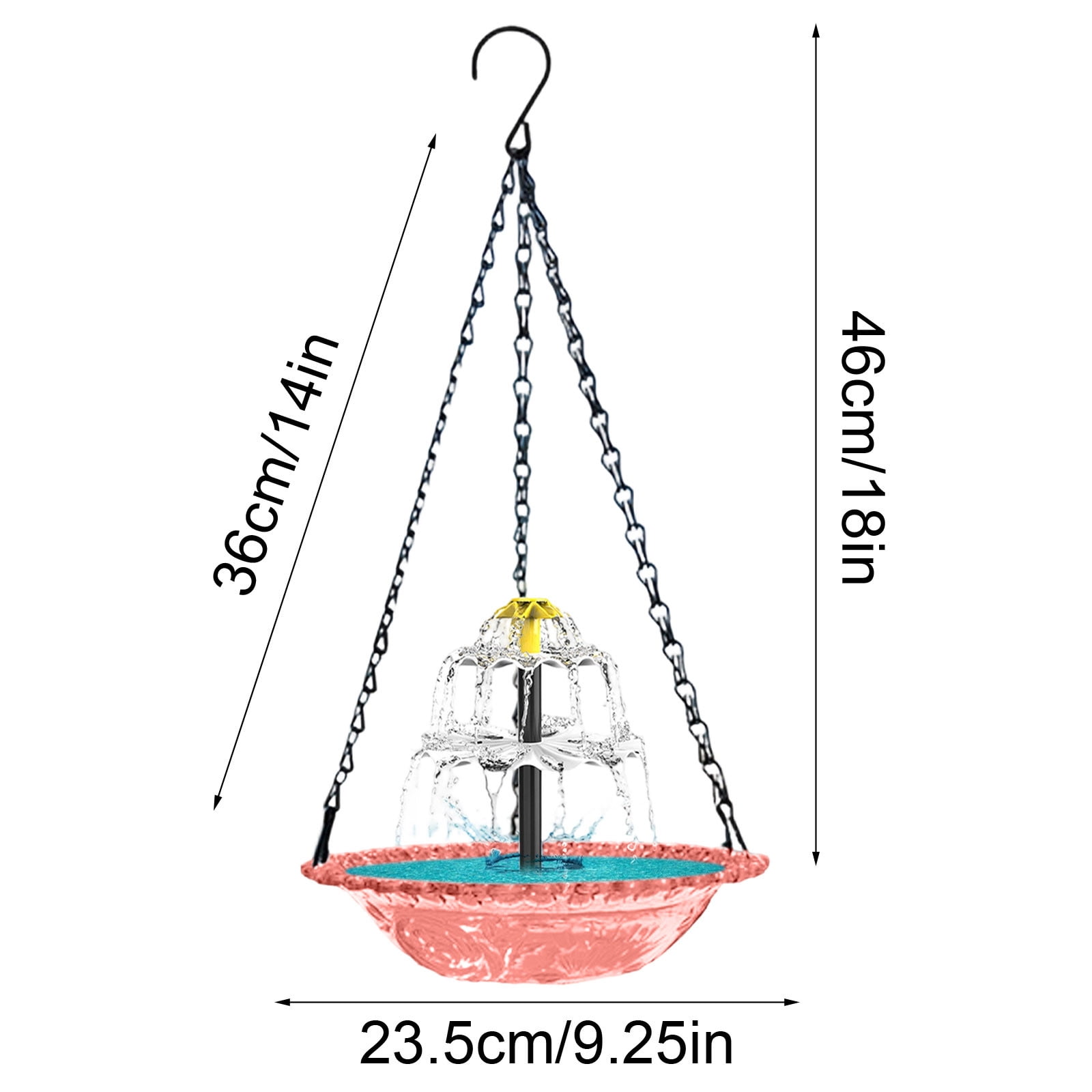 Hanging Bird Bath for Outdoors, Solar Powered Humming Bird Feeder for Wild Birds, Transparent Bird Feeder for Balcony or Garden