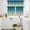 Turquoise, variant on Teal Green Ombre Kitchen Curtains Sets for Windows 36 Inch Length, Contemporary Gradient Abstract Art Rod Pocket Window Treatments Tier Curtains and Valances Set for Bedroom/Bathroom