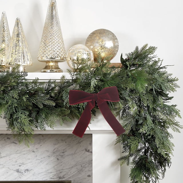 Decoraciones navideñas para árbol de Navidad | Lazos de ornamento de caña roja | Material de poliéster | Detalles decorativos navideños para el hogar | Decoración navideña para interiores festivas |