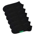 thumbnail image 1 of Happy Socks calcetines deportivos unisex, pack de 6 - Solid Socks Low, mezcla de algodón, unicolor Negro 36-40, 1 of 3