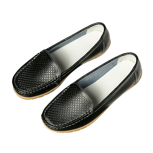 Xysaqa Walking Shoes Women, Work Shoes Women Casual Women's Casual Single Shoe Cowhide Peas Mom Shoes Cowhide Soled Slipsole Shoes White Shoes for Women Savings!