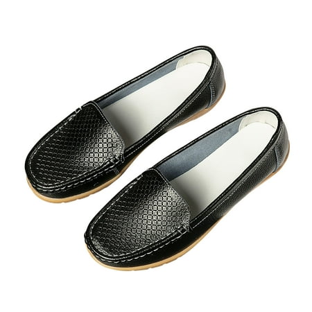 

Xysaqa Shoes for Women Running Shoes for Women Women s Casual Single Shoe Cowhide Peas Mom Shoes Cowhide Soled Slipsole Shoes Black Shoes Women on Clearance