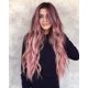 thumbnail image 3 of Pelucas rosadas largas coloridas para la peluca sintética natural de Ombre del pelo de las mujeres con las raíces oscuras, 3 of 5