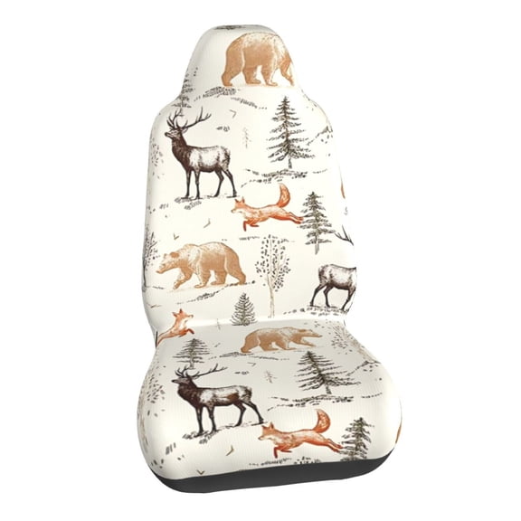 Deer Bear Car Seat Covers Stretch Car Seat Protectors Universal Fit