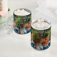 thumbnail image 2 of Yayeee 2 Pack Qtip Holder Bathroom Cotton Swab Canister with Lid Clear Dispenser Set, Art Goldfish Bowl, 2 of 6