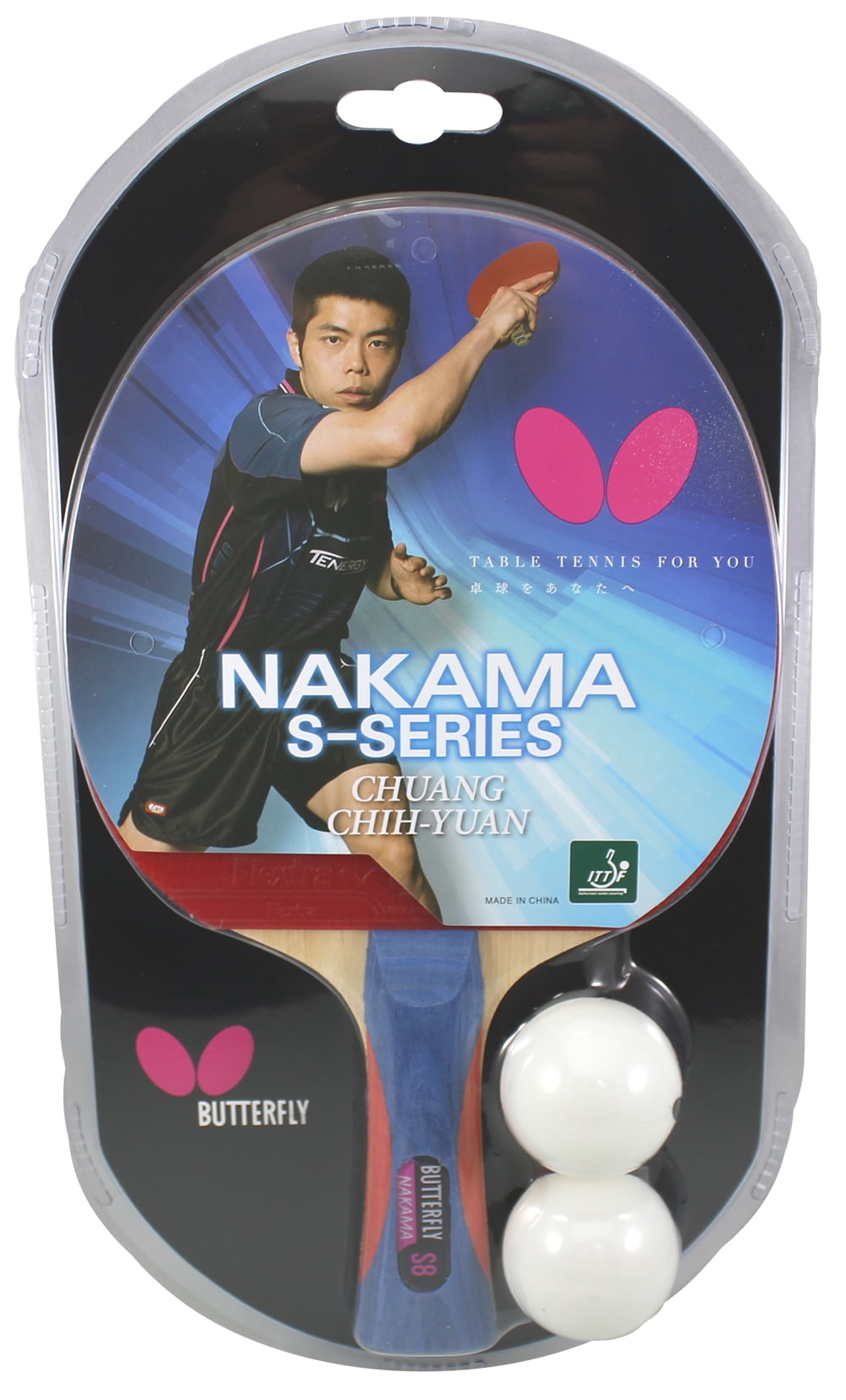 Butterfly Nakama S8 Table Tennis Racket All Wood Blade Flextra 1 9 Rubbers Walmart Com