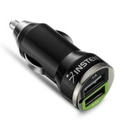 Angle View: Insten Dual USB for Car Charger Adapter for iPhone 11 / 11 Pro / 11 Pro Max 6 6S Plus SE 7 7+ XS X 8 8+ iPad Mini Air Pro / Samsung Galaxy S9 S8 S10 S10e Tab S7 Note 8 5 LG Stylo 4, Black 2-Port