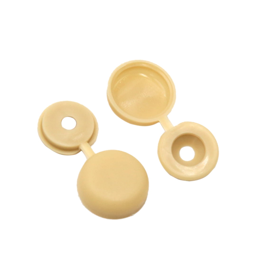 20pcs Beige Universal Plastic Hinged Foldable Screw Caps Cover 4mm for
