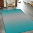 thumbnail image 4 of 2.7x5 Area Rugs, Teal Grey Ombre Non-Skid Rubber Backing Large Rectangle Rugs - Living Room Bedroom Home Office, Gradient Contemporary Abstract Art Indoor Floor Mat Carpets Washable Rug, 4 of 9