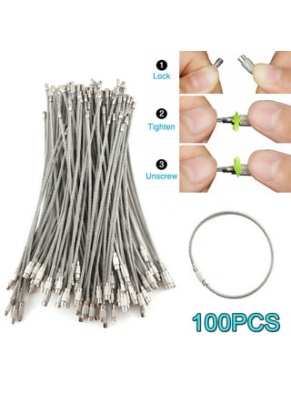 Wholesale Silver Color Screw Lock Stainless Locking Cable Wire Rope Fashion  Key Ring Without Coated - China Yellow Wire Key Ring and Green Wire Key  Ring price