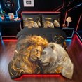 thumbnail image 3 of Manfei Woodland Animals Twin Bedding, Romantic Couple Lion Bedding Comforter Set, Black Brown, Black Reversible, 7 Pieces, 3 of 6