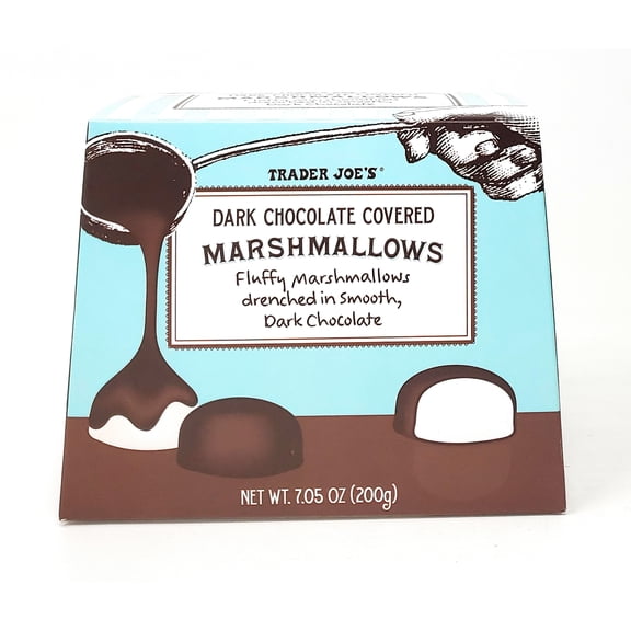 Trader Joe's Dark Chocolate Covered Marshmallows, Fluffy, 7.05 oz