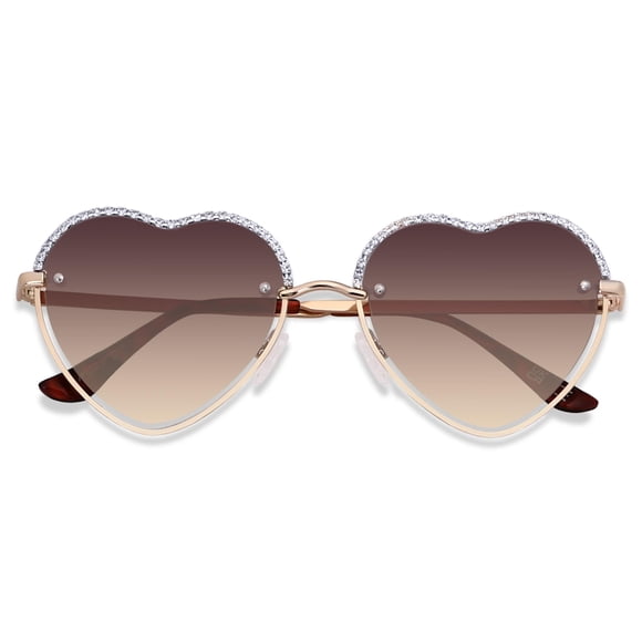 Lentes de Sol ANDWOOD Modernos en Forma de Corazón con Piedras para Mujer