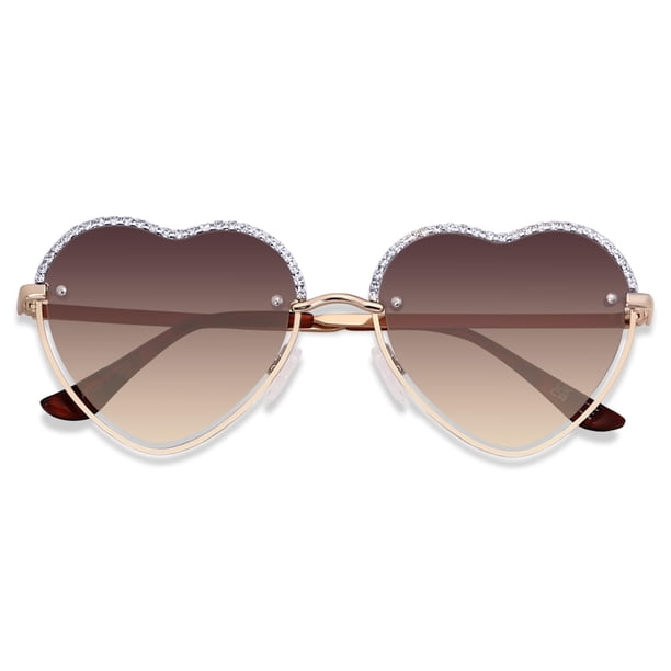 Lentes de Sol ANDWOOD Modernos en Forma de Corazón con Piedras para Mujer
