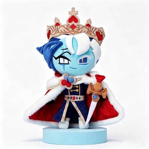 Cookie Run Kingdom Crown Cookie Plush – Regal Game Character Stuffed Toy with Golden Crown & Velvet Texture