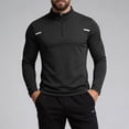 thumbnail image 5 of Bjutir Fall Shirts For Men Long Sleeve Solid Color Half Zip Muscle Shirts Soft Sports Workout Clothes Size M-Xxxxxl Black, 5 of 5