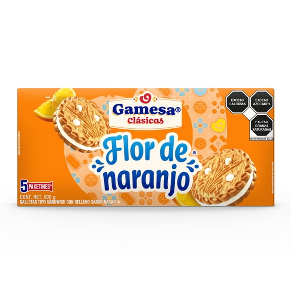 Galletas Gamesa Flor de Naranjo sabor vainilla y naranja 500 G