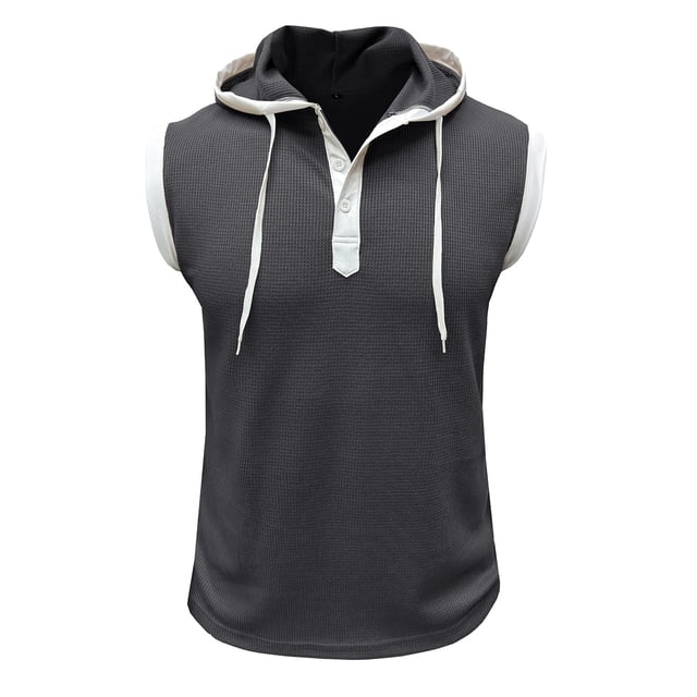 Men's Training Vest for Gym and Fitness Performance Vest with Hooded Design for Summer Running and Workout