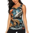 thumbnail image 1 of Balery Colorful Koi Fish Art Camiseta sin mangas estampada ligera para mujer, tops de entrenamiento sin mangas, camisetas de yoga transpirables de secado rápido.-XX-Large, 1 of 7