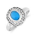 thumbnail image 2 of Exquisite Swirl Frame Oval Blue Turquoise Sterling Silver Band Ring for Female Anniversary-10, 2 of 4