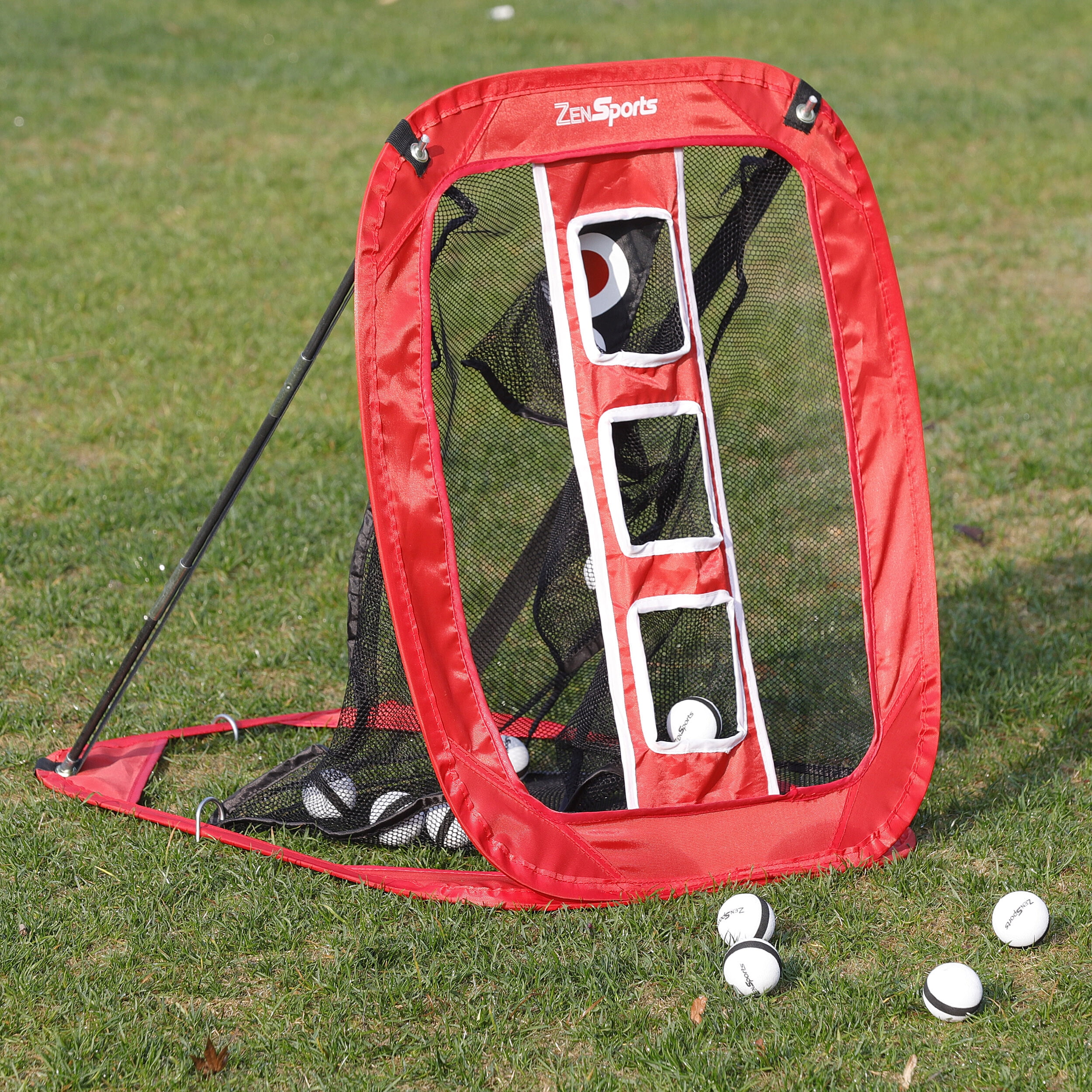 ZenSports Pop up Golf Chipping Net W/12 Training Balls & Carry Case
