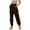 Brown, variant on ZHOUCHANKIDS Women's Casual Pants Relaxed Fit Drawstring Design Utility Joggers Comfortable Long Length Pocket Trousers Ideal for Everyday Activities Navy