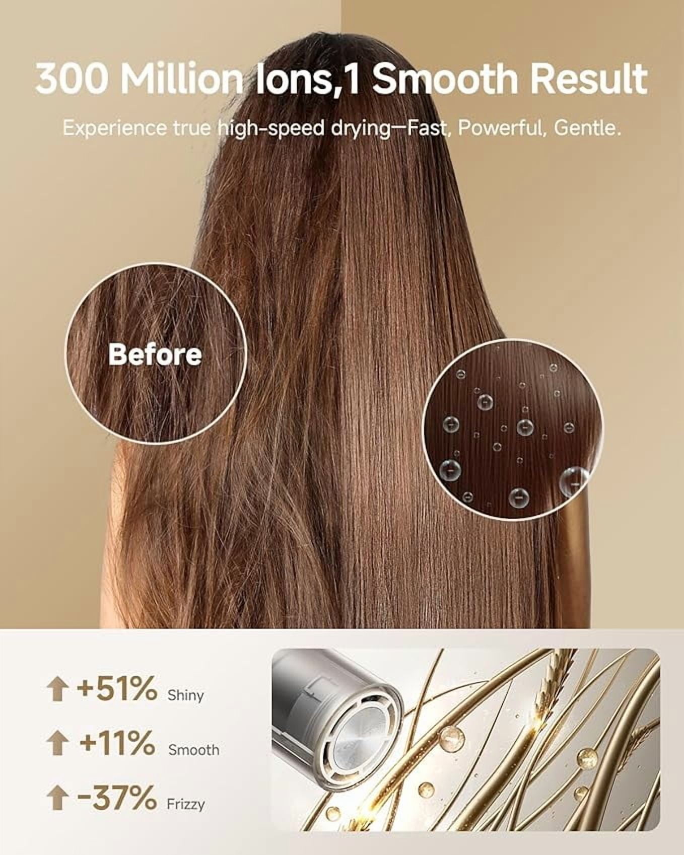 DREAME Pocket Pure High-Speed Hair Dryer, Lightweight Foldable Blow Dryer with 110,000 RPM Motor, Ionic Care, 5 Modes, Travel Bag, Quiet Fast Drying