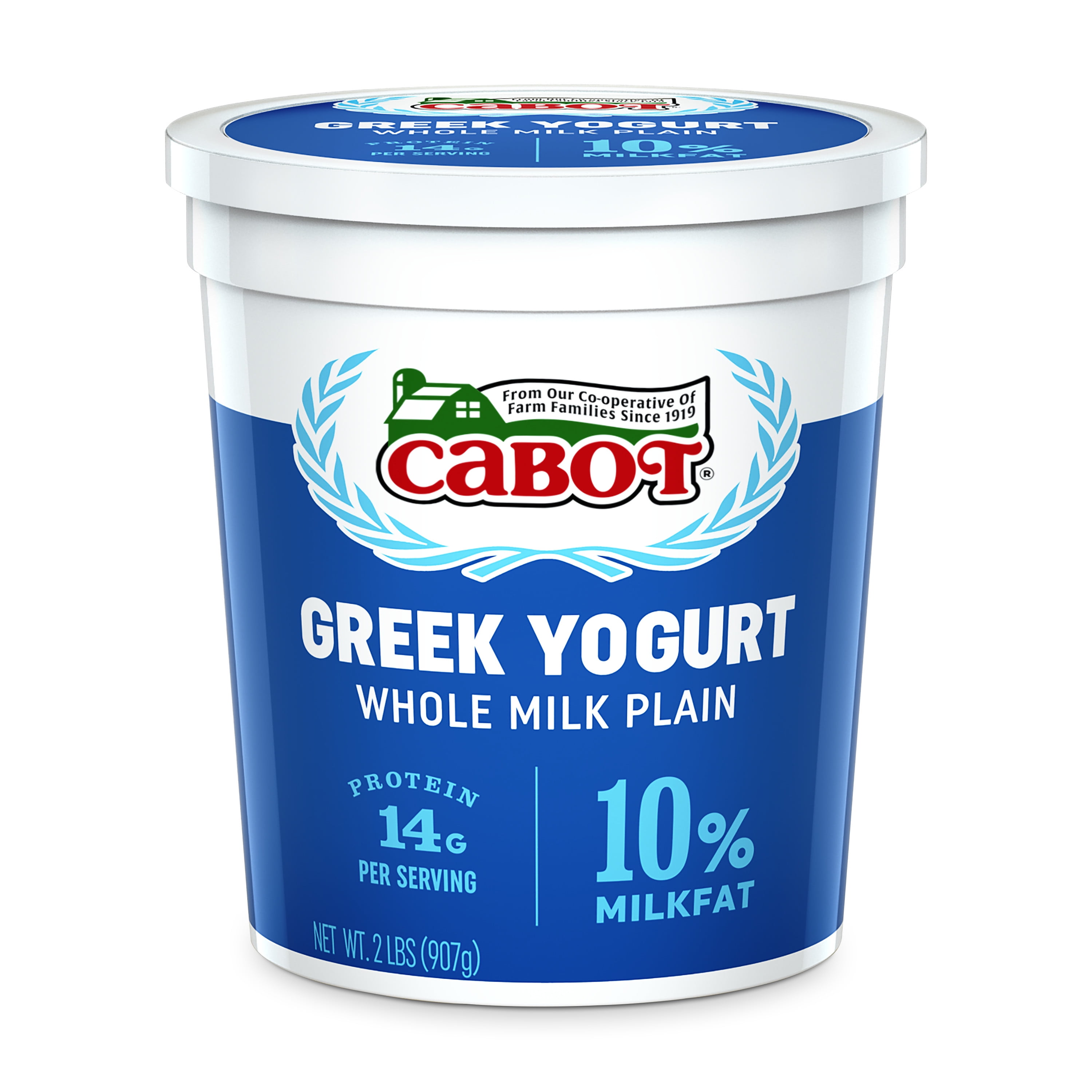 Cabot Whole Milk Plain Greek Yogurt, 2 Lbs