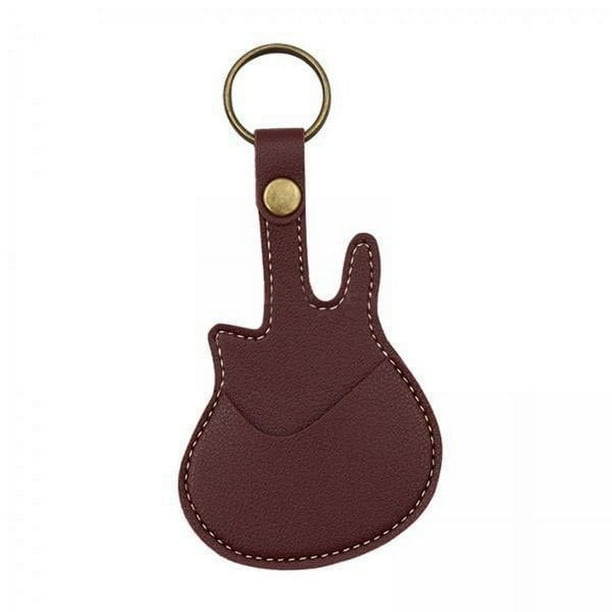 Estuche porta púas,Estuche para púas de guitarra acústica y eléctrica,Bolsa de piel sintética para púas de guitarra para guitarristas,Estuche para púas,llavero,estuche para púas,Llavero