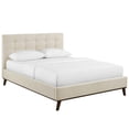 thumbnail image 2 of Modway McKenzie Biscuit Tufted Upholstered Fabric Queen Platform Bed in Beige, 2 of 8