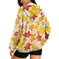 thumbnail image 5 of SCRAWLGOD Thanksgiving Maple Leaf Zippered Hoodies for Women Plus Size S Sweatshirts Long Sleeve Oversized Zip Up Hoodie for Women Lightweight Ladies Hoodies Zip Front, 5 of 7