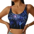 thumbnail image 2 of Lsque Glasses And Fireworks Printed Women'S Sports Bra, Compression, Moisture Wicking, High-Impact Sports Bra For Women,Supportive sports bra-Small, 2 of 9