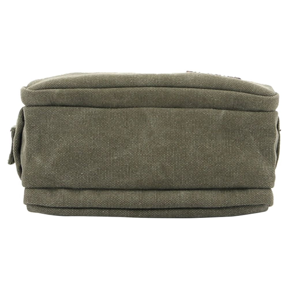 ORDDIART Travel Shoulder Bag For Men 1Pack Olive Green Canvas 20x11x23cm