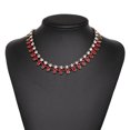 thumbnail image 2 of Collares,Colgantes,Gargantilla Mujer,Collar Mujer,Joyería,Collar Multicapa (Rojo), 2 of 3