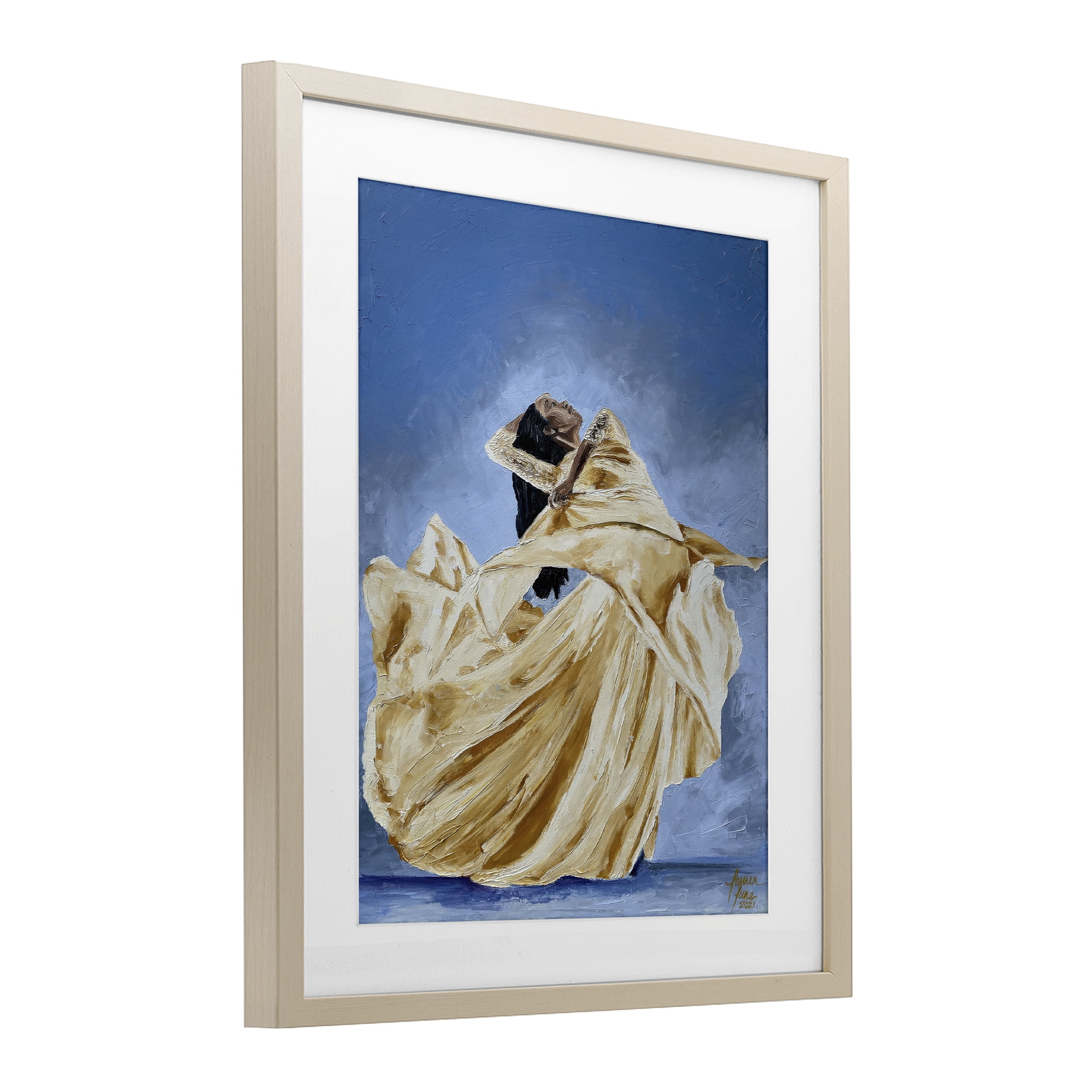 Stupell Industries Expressive Elegant Dancer Birch Framed Print Under Glass, design by Lauren Luna