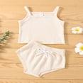 thumbnail image 3 of Newborn Baby Shorts Suit  Sling Plain Color Ribbed Camisole Tops+High Waist Triangle Short Pants, 3 of 10