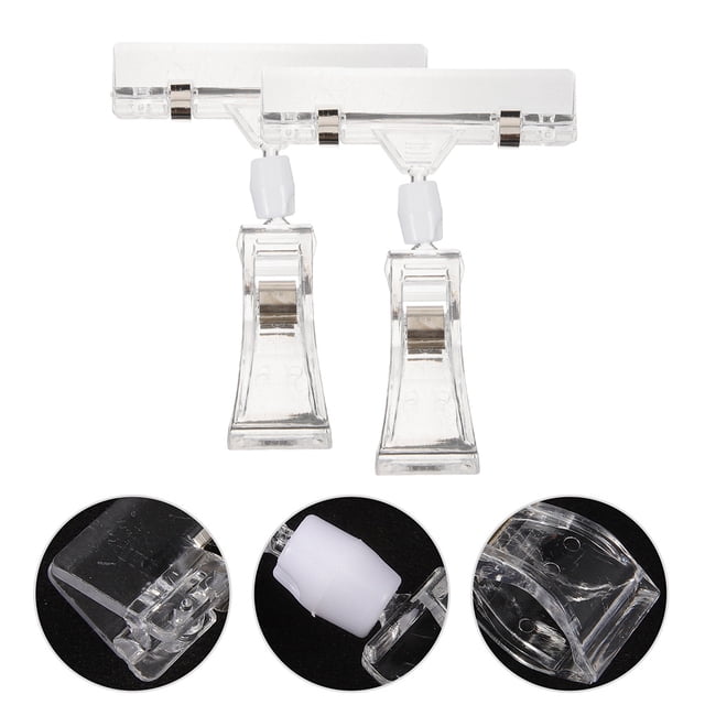 UPOUART 2Ud Clip De Plástico Transparente Para Soporte De Y Fotos En Oficina O Hogar