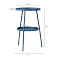 thumbnail image 6 of BAYUELSWU 2-Tier Patio Small Side Table, Metal Round Coffee Table, Weather Resistant Tray End Table for Indoor, Outdoor, Garden, Balcony, Yard (Navy Blue), 6 of 6