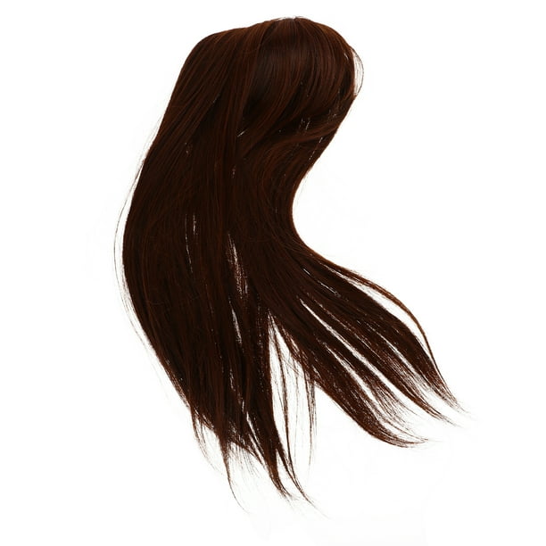 Extensiones de cabello natural con clip, flequillo castaño oscuro, ligeras e invisibles para mujeres con cabello fino