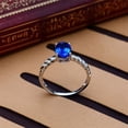 thumbnail image 2 of Classic 8x6mm Oval Cut 1.75 Carat Blue Sapphire And Moissanite Diamond Engagement Ring in 10k White Gold, 2 of 5