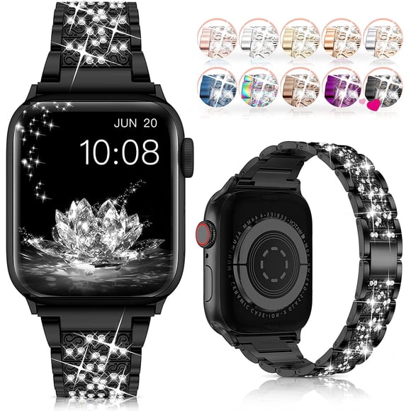 Bling Metal Bands Compatible with Apple Watch 38mm 40mm 41mm 42mm