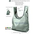 thumbnail image 2 of EcoJeannie® Super Strong Ripstop Nylon Foldable Reusable Bag Grocery Shopping Tote Bag with Built-in Pouch, Gray, 2 of 4